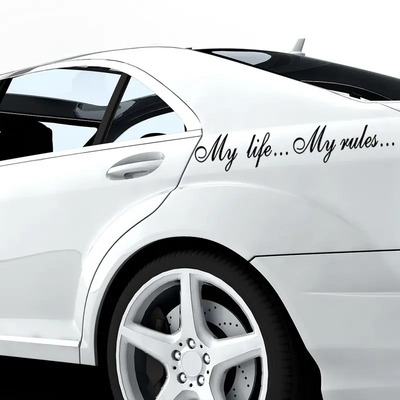 Par Vinil Sticker My Life My Rules Decoracion Auto Calcomani