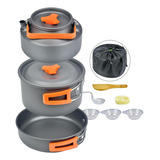 Set Para Cocinar Olla Sartén Tetera Camping Trekking Outdoor