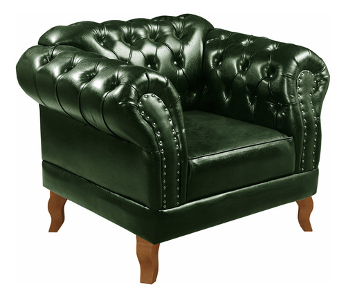 Poltrona Decorativa Dom Pedro Chesterfield Clássica Capitonê