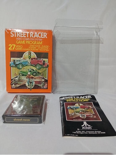 Atari 2600 Street Racer En Caja , Juego, Manual Y Protector 