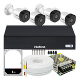 Kit Cftv 4 Cameras Segurança Intelbras Residencial 8 Canais