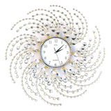 Reloj De Pared Grande Hecho A Mano Con Cristales Decorativos
