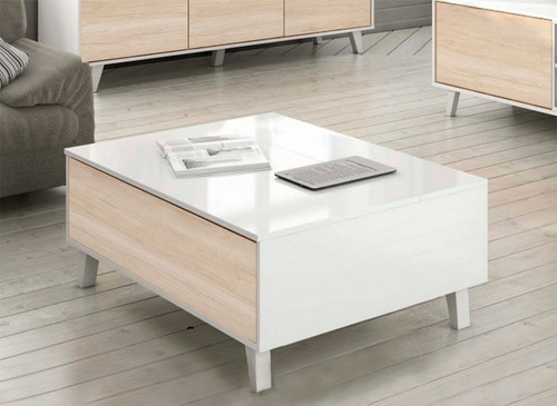 Mesa Ratona Nordica Moderna Melamina Extensible Elevable R1