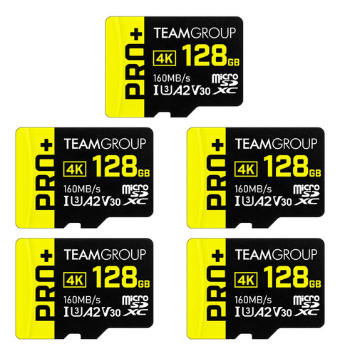 Tarjeta Teamgroup A2 Pro Plus 128gb X 5 Pack Micro Sdxc