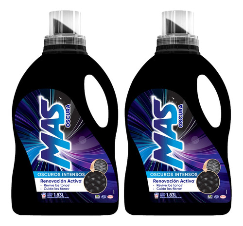 2 Pack Mas Detergente Liquido Ropa Oscura 1.83 Lt