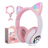 Kuyaon Auriculares Inalámbricos Para Niños, Cat Ear Led Up