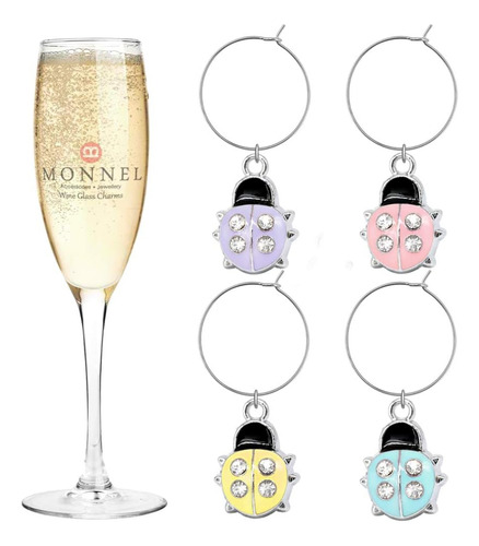 P465 Brand New Cute Surtido Little Ladybugs Wine Charms...