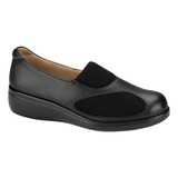 Zapato Confort De Piso Y Licra Bio Shoes Negro Mujer 7530