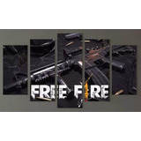 Quadros Decorativo 5 Peças Free Fire1