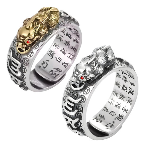 2 Anillos Pixiu Suerte Riqueza Prosperidad Feng Shui Hombre