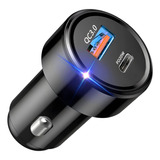 Cargador Auto 38w, Cargador Auto Carga Rapida, Usb C Pd 20w