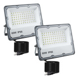 Indmird Paquete De 2 Luces Led De 60 W Para Exteriores, Luce