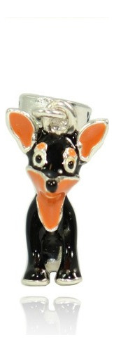 Berloque Charms Prata Legitima 925 Cachorro Pinscher