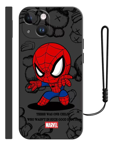 Funda De Silicona Para iPhone Diseño De Spiderman + Correas