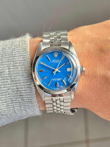 Reloj Rolex Oyster Date Azul Acero Original Año 1967 Man 123