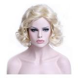 Chevvy Cosplay Wig Women Girls Curto Loiro Encaracolado