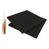 Pack 10u Placas Acusticas Acuflex 50x50cm Saw+ Adhesivo 