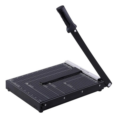 Cortador De Papel Guillotina De 12 Pulgadas, Base De Acero Resistente Con Protector De Seguridad Para Fotos Tarjeta Manualidades Negro