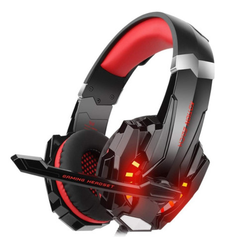 Audífonos Gamer  Each G9000 Black Y Red Con Luz Led