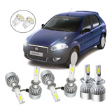 Kit Lâmpadas Super Led Alto Baixo E Milha Fiat Palio G4 2012