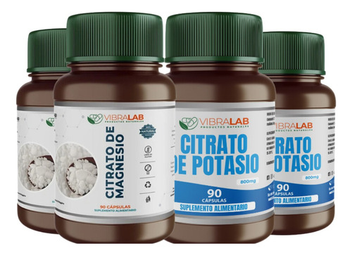 Pack 2 Citrato Magnesio  + 2 Citrato Potasio (360 Cápsulas) 