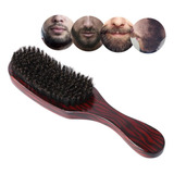 1 Piezas De Wooden Comb With Brown Boar Hair Wavy Brush