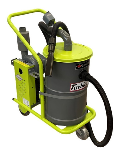 Aspiradora Industrial De Tacho Turbión Profesional E Industrial Turbo Lava Autos 3 Hp Trifásica 50l  Gris Oscuro Y Verde Limón 380v 50hz/60hz 121100st00