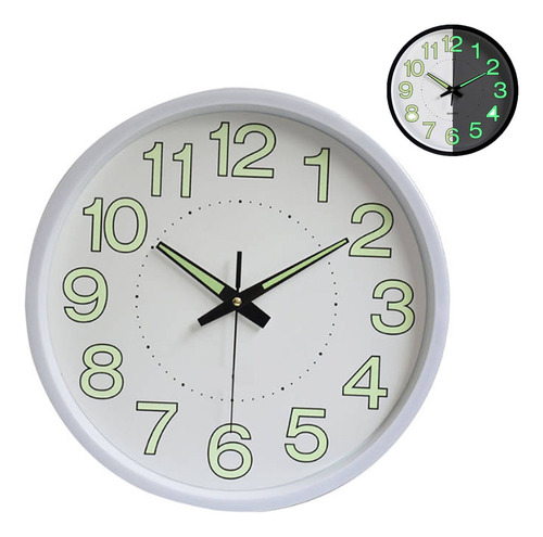 Reloj De Pared Plástico Luminoso Simple Preciso 12 Pulgadas