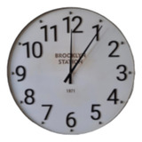Reloj De Pared Madera Blanco Borde Negro 60 Cm Brrooklyn