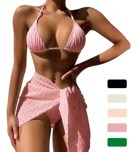 3 Pcs Traje De Baño Bikini Sexy Bañador Slim Fit Para Mujer