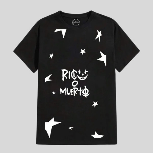 Playera Negra Unisex Rico O Muerto Oscar Maydon Álbum