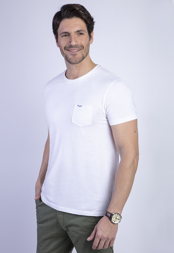 Polera Basica Bolsillo Houston Blanco Ferouch Ss24