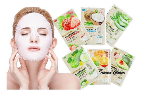 Pack 9 Mascarilla Facial Hidratante Antiacné Blanqueadora