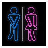 Letrero Led Neon Baño Hombre Mujer Wc  35*40cm Luminoso