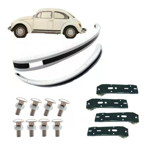 Kit Defensas Blancas Linea Ancha C/ Bracks Cadenza Vw Sedán Vocho 1600