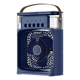 Mini Ventilador Portatil Aire Acondicionado Luz 3 Modos Color Azul