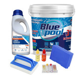 Kit Cloro Piscina Multiação Balde 10k Teste Ph Limpa Bordas