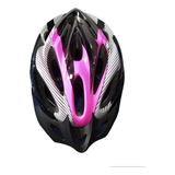 Casco De Bicicleta Mtb Mod. Aerodinamico Graduable Ventilado Color Negro-rosa Talla Unica Graduable