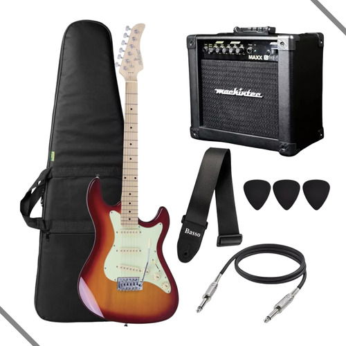 Kit Guitarra Strinberg Sts100 Stratocaster Completo