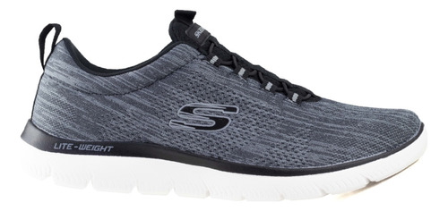 Tenis Para Correr Skechers Lite Weight 232186 Negro Blanco