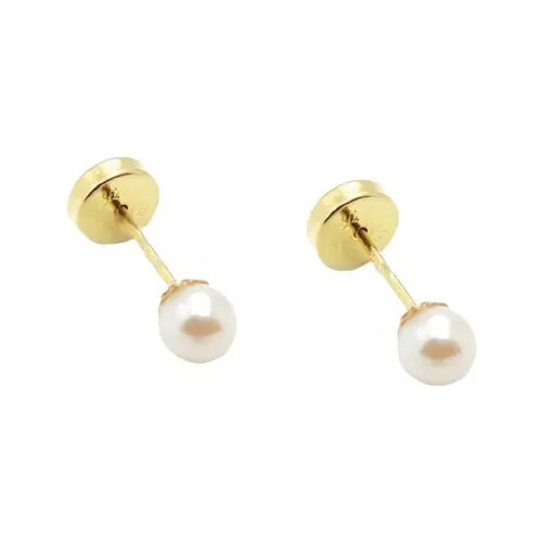 Aros Abridores Oro Lili 18k Bebe Perla Cultivo 4,5mm Li-117