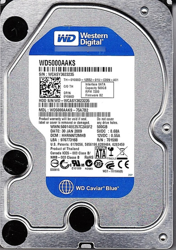 Western Digital Wd5000aaks 75a7b2