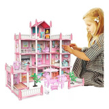 Casa Muñecas Grande Castillo Para Princesas Color Rosa