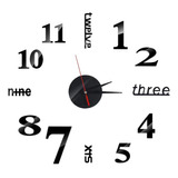Reloj Con Número De 40 Cm, Espejo, Aluminio, Moderno, Pegati