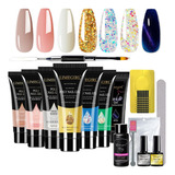 Kit De Esmaltes Para Manicura Polygel, 15 Piezas