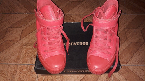 Botitas Zapatillas Converse Rojas De Cuero   Talle 35 Mujer