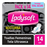 Toalla Fem Noctur Ladysoft Ultradelgada Tela Ultraseca 14un