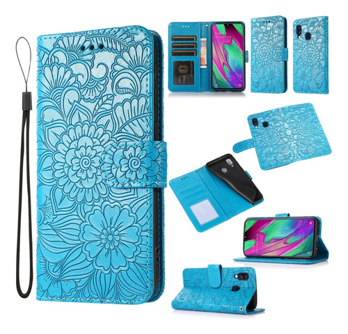 Funda De Piel De Girasol Para Samsung Galaxy A40