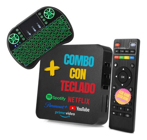 Smart Tv Box Tvbox Convertidor A Smart 4gb 32gb Wifi Combo