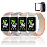 4 Correas Nylon + 2 Mica Cristal Para Samsung Galaxy Fit 3